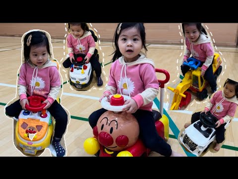 ほのあがアンパンマンカー、ショベルカー 、パトカー……に乗ってみた　#子供 #おもちゃ 🎀ほのあチャンネル