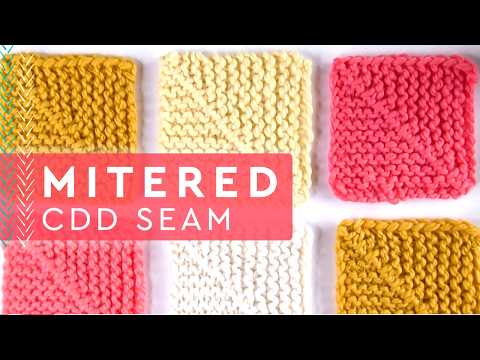 How to Knit Mitered Squares ☀️ CDD Seam Solid Color