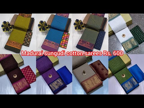 Fancy design 🌷Madurai sungudi cotton sarees 🌿for order whatsapp:9488866146