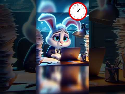 Evil Cat Sabotages The Good Bunny At Work #funny #cartoon #office #comedy