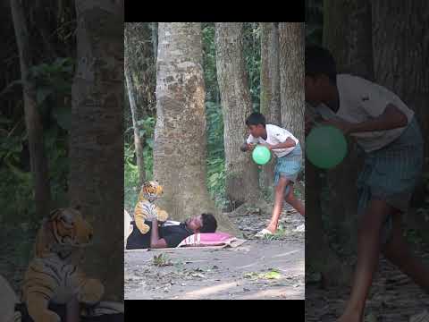 Scary Fake Tiger Prank In Jungle! | Sagor Bhuyan