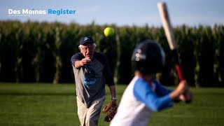 Bernie Sanders plays softball at the Field of Dreams