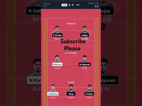 TAM vs HAR kabbadi Dream11 Prediction | kabbadi team of today match | #kabaddi