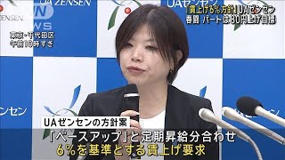 「UAゼンセン」春闘で6％賃上げ要求方針　パートは80円上げ目標(2024年12月5日)