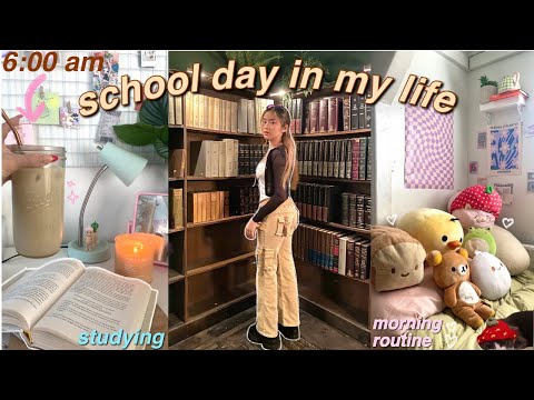 6AM PRODUCTIVE SCHOOL DAY IN MY LIFE ✧ studying, working out, what i eat, + beginning boutique haul!