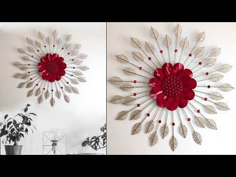 DIY Flower Wall art decor l l Beautiful Wall Decor made wiith Newspaper l l Best out of waste