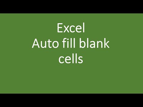 Fill in excel blank cells