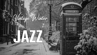 Snowy Jazz Nights ❄️ Classic Phone Booth Vibes in 1930s-1940s London | Vintage Winter Music