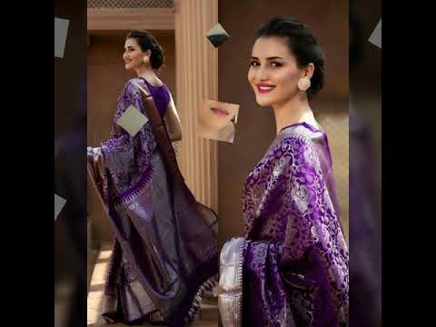 SOUTH INDIAN Silk brocade saree designs in beautiful purple color