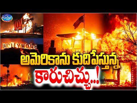 అమెరికాను కుదిపేస్తున్న అడవి మంటలు..! | Terrible Fire In Los Angeles | United States | Kaloji TV