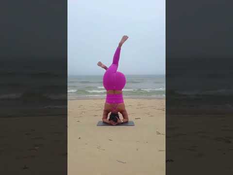 Beach yoga #yoga #motivation #suryanamaskaryogaforweightloss #explore