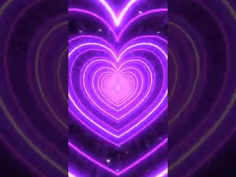 Neon Lights Love Heart Tunnel💜Purple Heart Background | Neon Heart Tunnel Loop