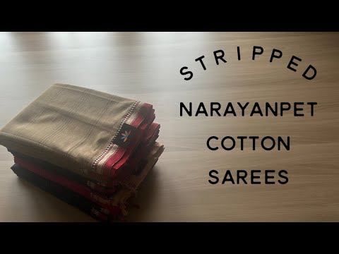 Stripped Narayanapet Cotton Sarees | Shop on www.fabk.in #fabksarees #narayanpetcottonsarees