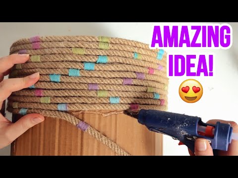 DIY 🥰 Amazing Basket Idea Made Using Jute Rope and Large Plastic Bottle!