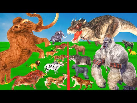 Woolly Mammoth Vs Dinosaur Prehistoric Mammals Vs Prehistoric Mammals Size Comparison Animal Revolt