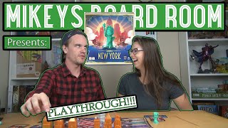 Santorini New York Board Game Playthrough - Roxley Games - 2 Player Gameplay