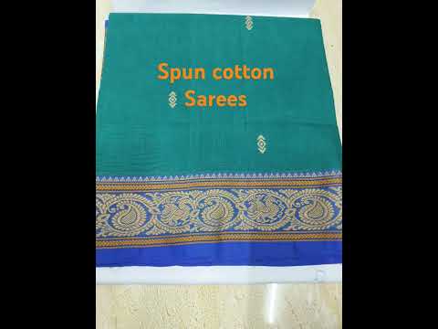 #Spun #cotton sarees light weight Normal Wash 5:50 Meters