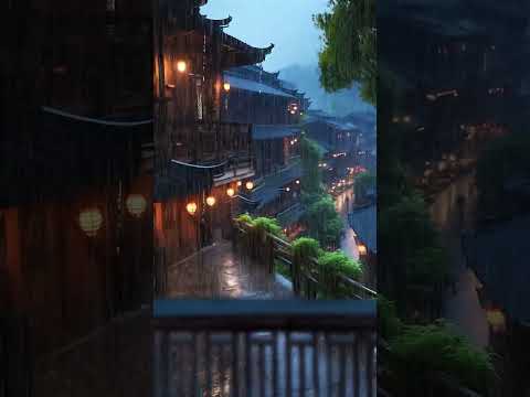 下雨声助眠冥想：古城大雨声下的助眠之旅，快速入眠，深度睡眠，焕发精力#BGM#shorts #shortvideo #sleepmusic #sleep #rainsounds #rain