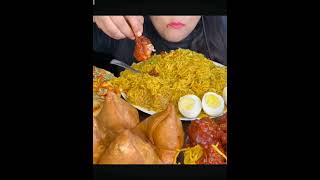 Maggie masala noodles with chicken lollipop and samosa #mukbang #extremebigbites #bigbites #eating