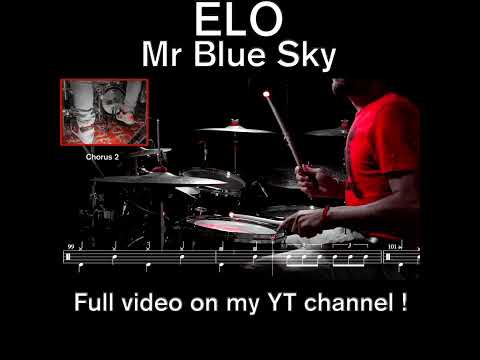 Electric Light Orchestra - Mr Blue Sky - Drum cover (with scrolling drum score)