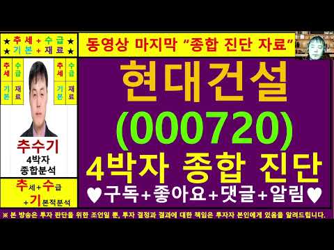 현대건설(000720)종목진단및향후주가전망 추수기(추수)전문가