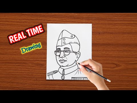 REAL TIME Netaji drawing | Netaji drawing easy