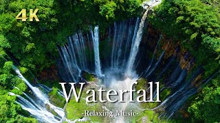 4K 世界の最も美しい滝【リラックス音楽】大自然の絶景＆ドローン映像｜Waterfall