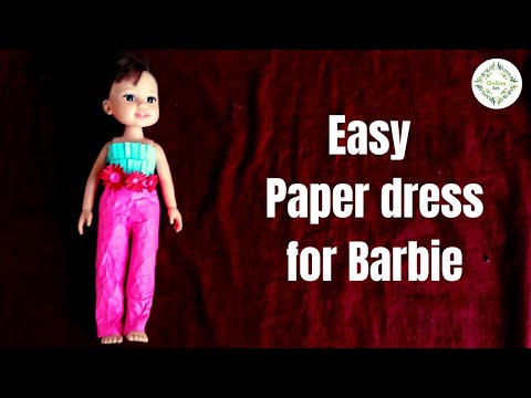 Easy paper dress   #diy #onlineart #papercraft #kidscraft #origami #craft #doll #dolldress #barbie