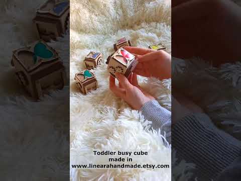 Toddler Busy Toy: Wooden Sensory Cube for Babies!