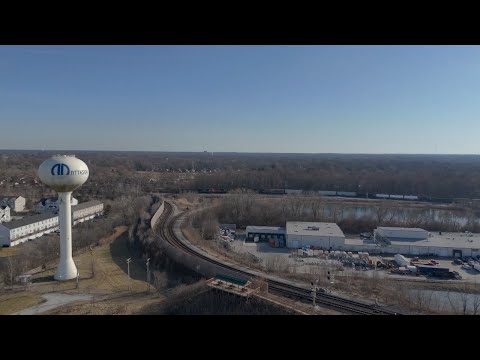 Metra and CN Trains by Drone in Matteson, IL 2/25/24