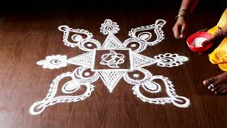 friday kolam | simple kolam | ganapathi chadhurthi kolam | simple mugguluu | ganesha chadhurthi |