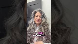 Do Heatless curls work on grey hair? #over50 #over40 #greyhair  #beautyhacks #hairtips #ugc