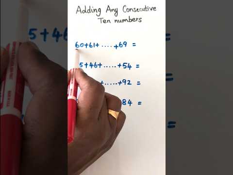 Math Tricks l l Add Any Consecutive Ten Numbers #mathshack #mathstricks #mathtipsandtricks