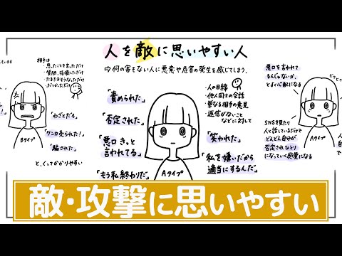 【敵意帰属バイアス】自分を嫌っていると誤解しやすい・攻撃されたと誤解しやすい。自己成長や対人関係の弊害。不信感。まずは傾向に気づくこと。