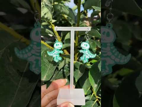 T-REX Skeleton Earrings (Shrink Plastic)