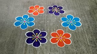 Beautiful 11*6 Dots New Year Rangoli 🌺 Happy New Year 2025🌺 Sankranti Muggulu 🌺 Khushi Rangoli