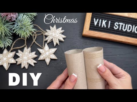 Easy Christmas Crafts Ideas! Toilet Paper Roll Winter Ornaments