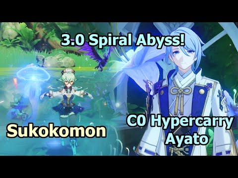 [3.0 Abyss] Sukokomon + C0 Ayato Hypercarry | Continuous 9 Stars