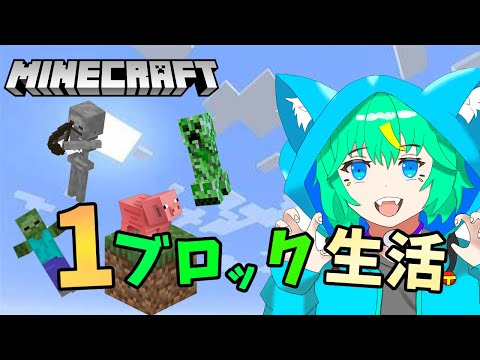 【Minecraft #1】今日から１ブロック生活が始まる。生きれるかな？【くうぜら】