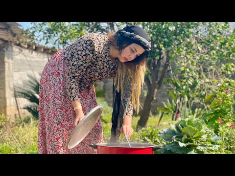 Daily Routine Village Life in IRAN | Cooking Persian Ashe Jo | Rural Lifestyle