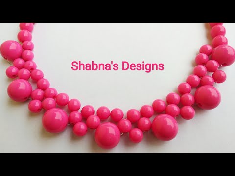 Beautiful Beaded Necklace | How To Make At Home | Jewellery Making Malayalam | Shabna's Designs