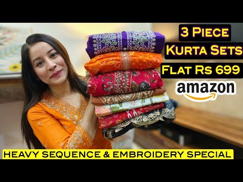 😯Trending Kurta Pant Sets With Dupatta Haul @699 Only From Amazon #haul #kurta