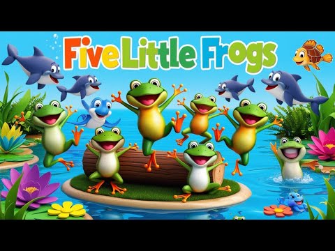 "🐸 Five Little Frogs Jumping! | Fun & Catchy Nursery Rhymes for Kids 🎶"