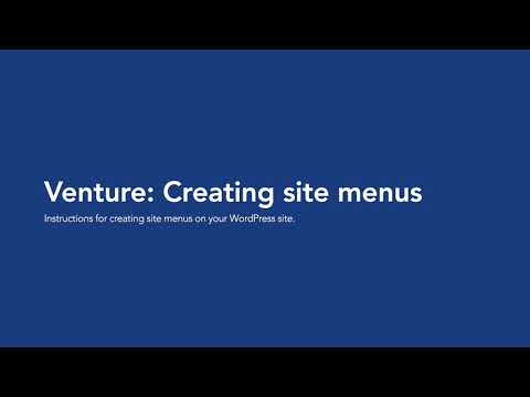 Venture: Creating site menus