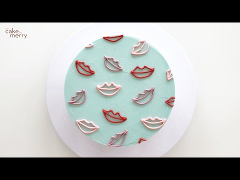 Valentine's Day Lip Pattern Cake