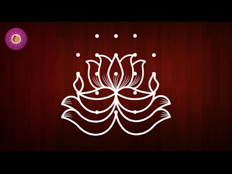 Diwali special Deepam Rangoli Design with 5x3 Dots | Deepavali Lotus Vilakku Kolam | Deepam Muggulu