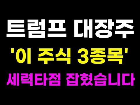 [급등주 추천] 트럼프 취임 최대 수혜주! 세력 돈 들어온 종목만 노려보세요! #급등주 #급등주추천