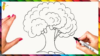 How To Draw A Tree Step By Step 🌳 Tree Drawing Easy