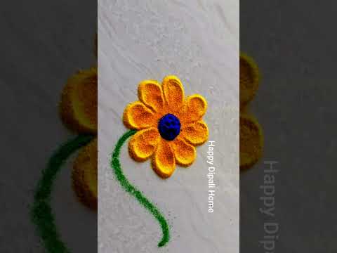 Easy simple flower rangoli designs | vel rangoli | small rangoli designs