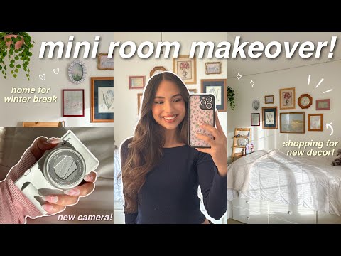 MINI ROOM MAKEOVER! 🪞✨ re-doing my hometown bedroom, shopping for decor, and more!